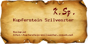 Kupferstein Szilveszter névjegykártya